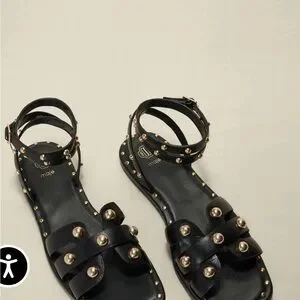 Maje Shoes Maje Studded Leather Sandals Poshmark